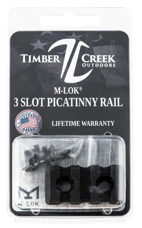 TIMBER CREEK OUTDOOR INC M-Lok Picatinny Rail AR-Platform 3-Slot Black Hardcoat Anodized
