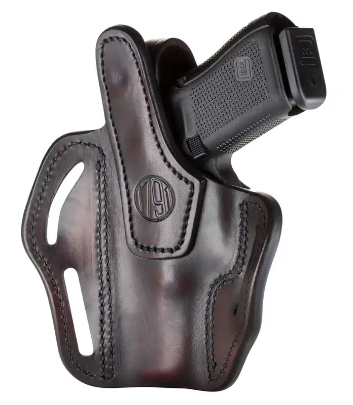 1791 Gunleather BHX OWB Signature Brown Leather Fits Glock 19/Sig P228/S&W MP9,40/XD9,40 Belt Loop Mount RH