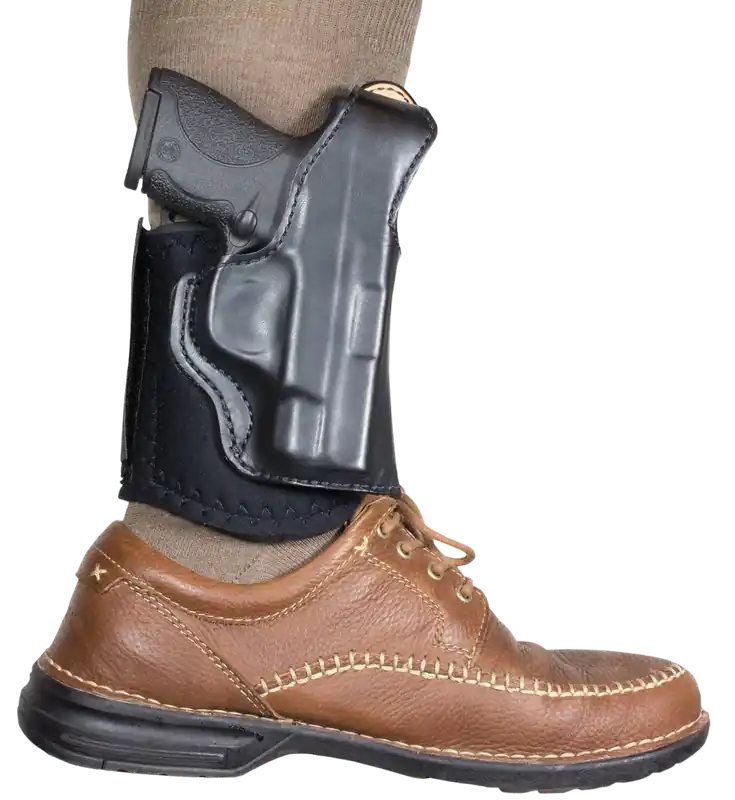 DeSantis Gunhide Die Hard Ankle Rig Black Saddle Leather S&W J Frame 36,37,60 RH