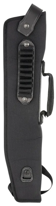 DeSantis Gunhide Kurz Shotgun Scabbard made of Leather with Black Finish, Removable Ammo Carrier, Saddle Leather Trim & Non-Slip Shoulder Strap 14 L for 410 Gauge Mossberg Shockwave"