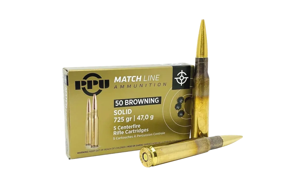 PPU Match 50 BMG 725gr FMJ 5rd Box