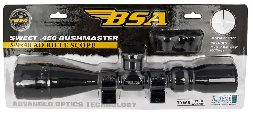 BSA Sweet 450 Bushmaster Matte Black 3-9x 40mm AO 1"