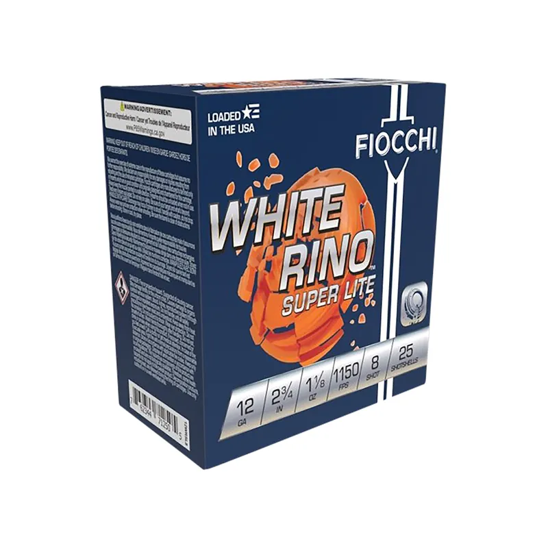Fiocchi White Rino 12 Gauge 1 1/8 oz 8 Shot 25/Box