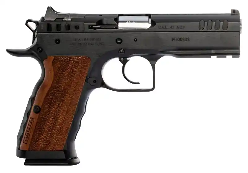 Tanfoglio IFG Defiant Stock I 45 ACP Caliber with 4.50" Barrel, 10+1 Capacity, Overall Black Finish Steel