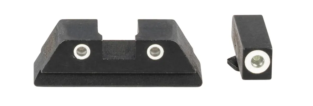 AmeriGlo Fiber Combination Set 3-Dot Red Front, Black Rear Black Frame for Glock 17,19,22,2324,26-27,33,3435,37,38,39 Gen1-4