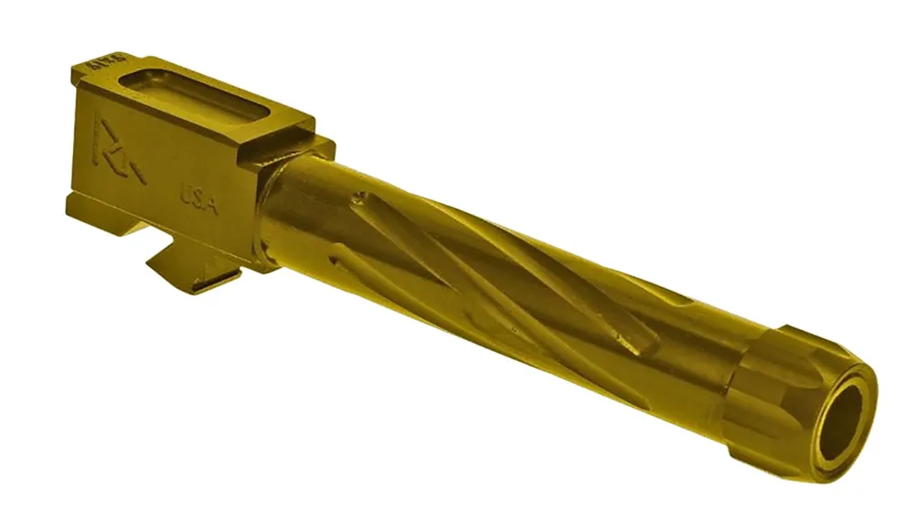 Rival Arms Precision V1 Drop-In Barrel 9mm Luger 4.49" Gold PVD Finish 416R Stainless Steel Material with Threading for Glock 17 Gen3-4