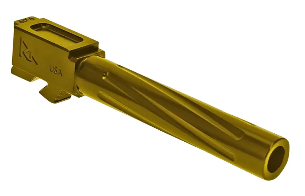 Rival Arms Precision V1 Drop-In Barrel 9mm Luger 4.49" Gold PVD Finish 416R Stainless Steel Material for Glock 17 Gen5