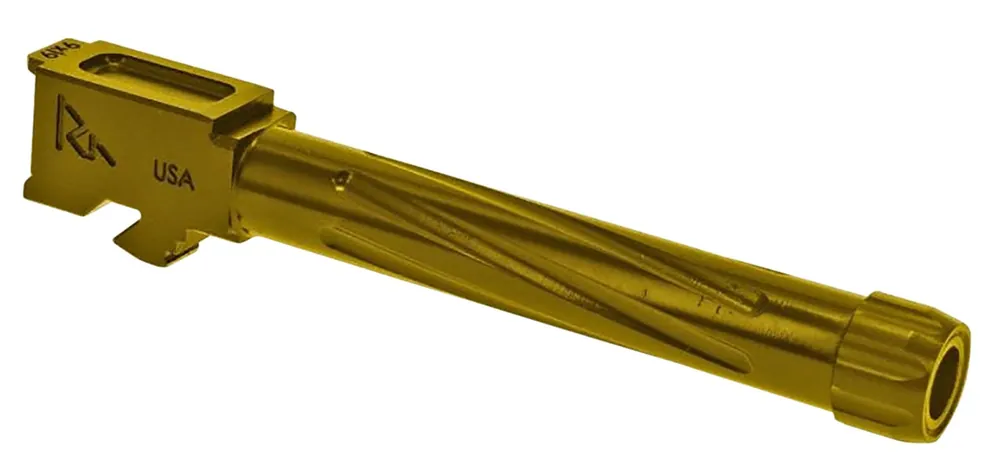 Rival Arms Precision V1 Drop-In Barrel 9mm Luger 4.49" Gold PVD Finish 416R Stainless Steel Material with Threading for Glock 17 Gen5