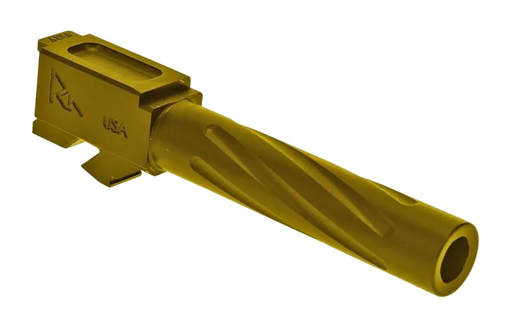 Rival Arms Precision V1 Drop-In Barrel 9mm Luger 4.02" Gold PVD Finish 416R Stainless Steel Material for Glock 19 Gen3-4
