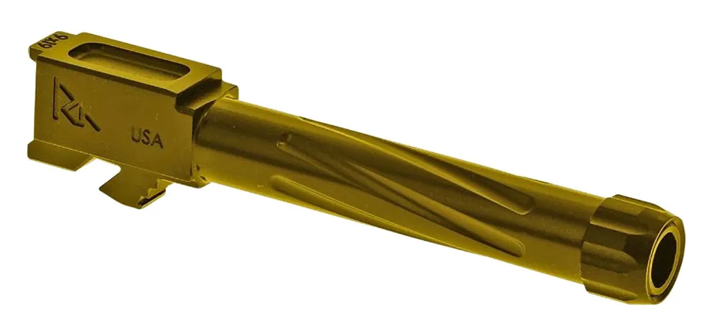 Rival Arms Precision V1 Drop-In Barrel 9mm Luger 4.02" Gold PVD Finish 416R Stainless Steel Material with Threading for Glock 19 Gen5