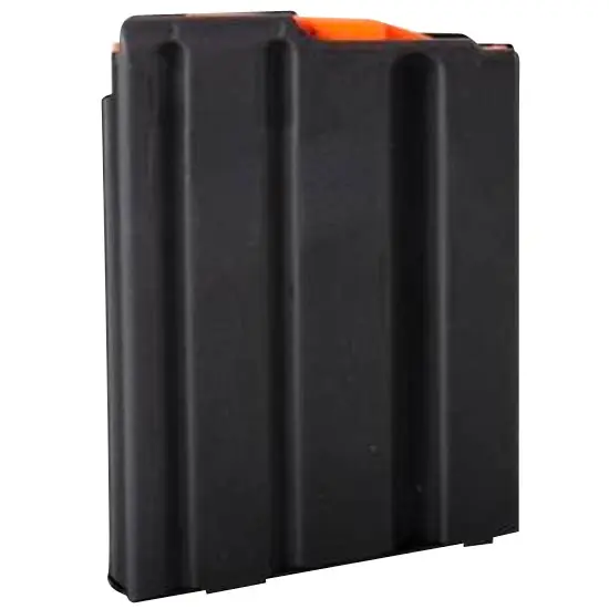 DuraMag SS Replacement Magazine Black with Orange Follower Detachable 5rd 223 Rem, 300 Blackout, 5.56x45mm NATO for AR-15
