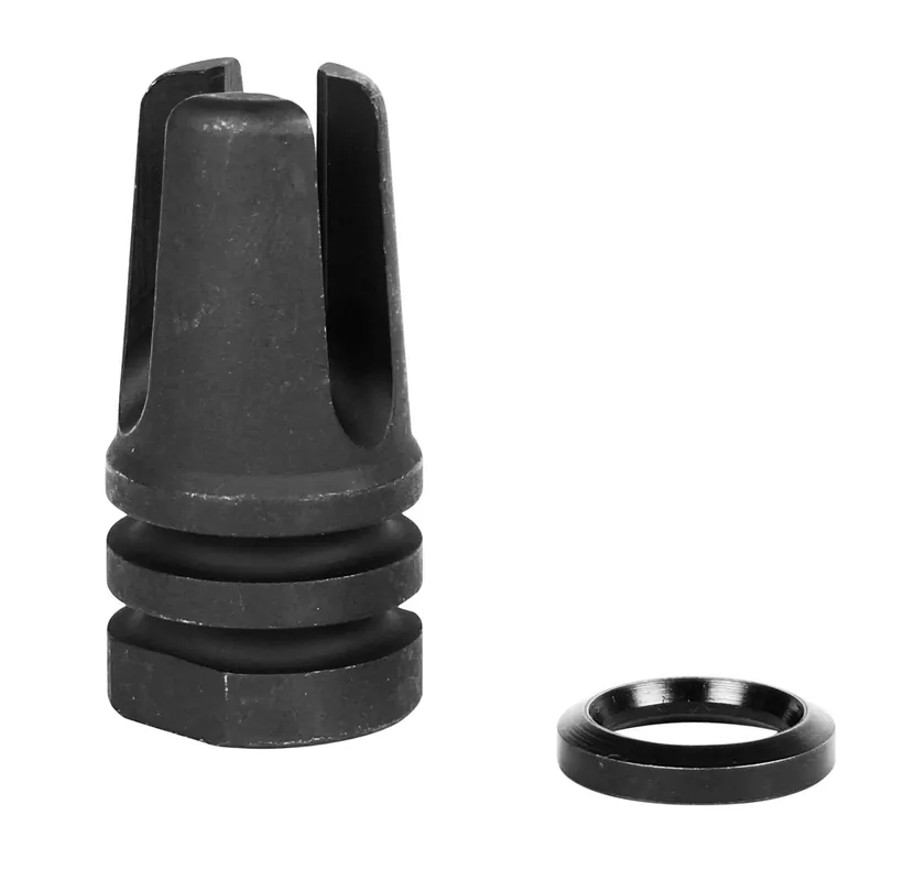 LBE Unlimited Three Prong Flash Hider Black 1215 Steel with 1/2"-28 tpi Threads for 5.56x45mm NATO AR-15