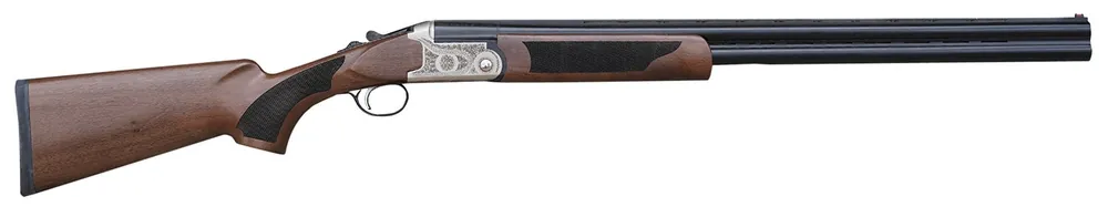 Pointer Acrius 12 Gauge with 28" Black O/U Barrel, 3" Chamber, 2rd Capacity, Nickel Engraved Metal Finish & Turkish Walnut Stock Right Hand (Full Size) Includes 5 Chokes