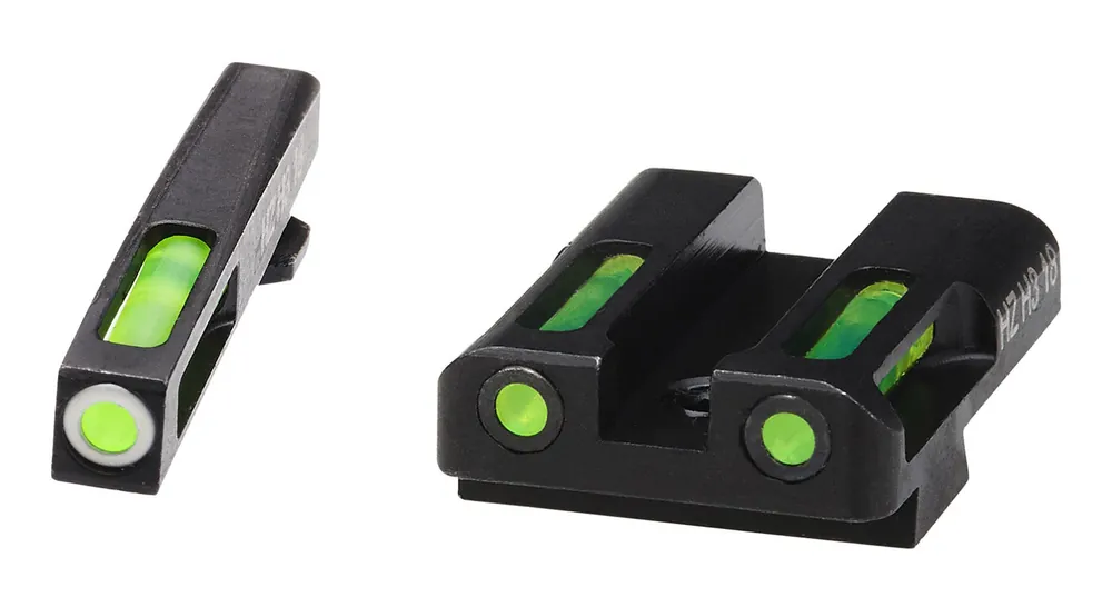 HiViz LiteWave H3 Set 3-Dot Tritium with LitePipe Technology Green with White Outline Front, Green Rear Black Frame for Glock 45 ACP/10mm Auto Calibers