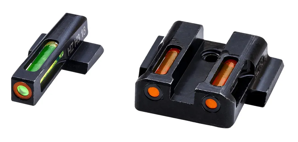 HiViz LiteWave H3 Set 3-Dot Tritium with LitePipe Technology Green with Orange Outline Front, Orange Rear Black Frame for S&W M&P Shield (Except M&P22,CORE,M&P Long Slide)