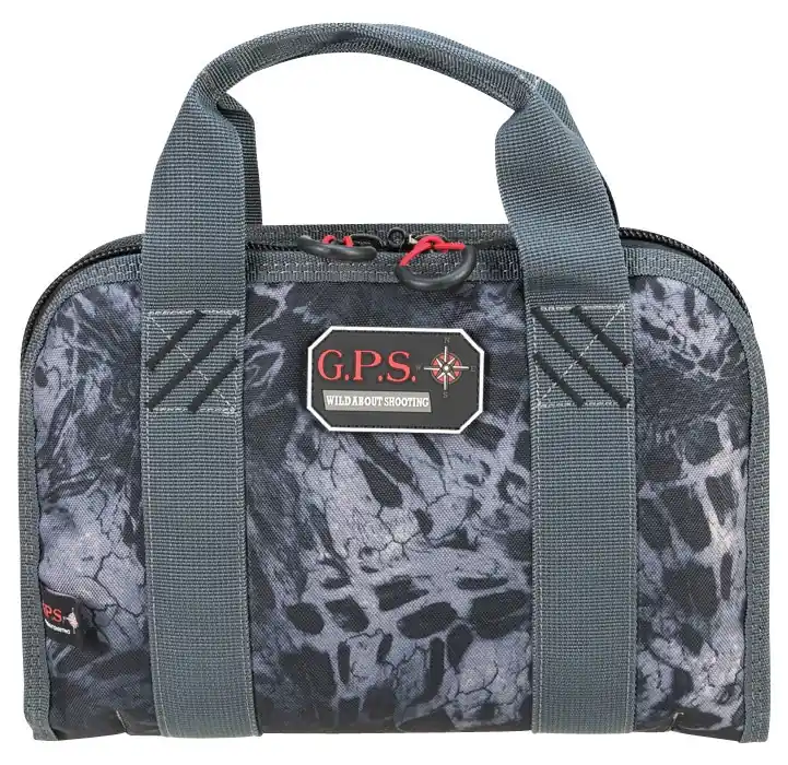 G*Outdoors Double Compact Pistol Case with Visual ID Storage System, Mag Storage Pockets, Lockable Zippers & Black Finish Holds Up To 1-2 Handguns Includes Ammo Dump Cup