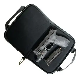 G*Outdoors Memory Foam Pistol Case Large Size with Lockable Zippers, Mag Storage Pockets & Black Finish Holds 1 Handgun