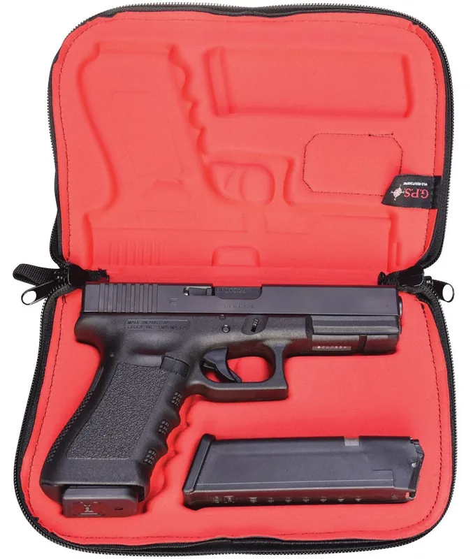G*Outdoors Custom Molded Pistol Case with Lockable Zippers, Internal Mag Holder & Black Finish for Glock 17,19,22,23,26,27