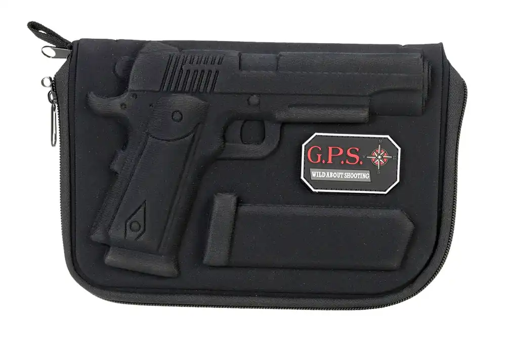 G*Outdoors Custom Molded Pistol Case with Lockable Zippers, Internal Mag Holder & Black Finish for 1911 & Similar Clones