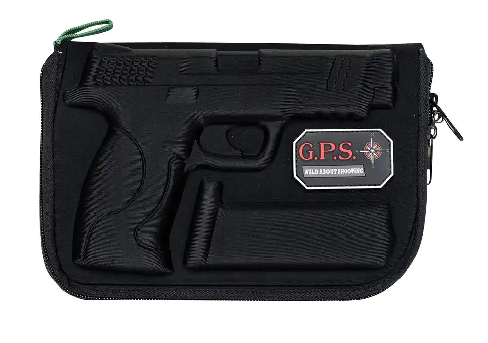 G*Outdoors Custom Molded Pistol Case with Lockable Zippers, Internal Mag Holder & Black Finish for S&W M&P Full-Size, Compact (9mm Luger, 40 S&W & 45 ACP)