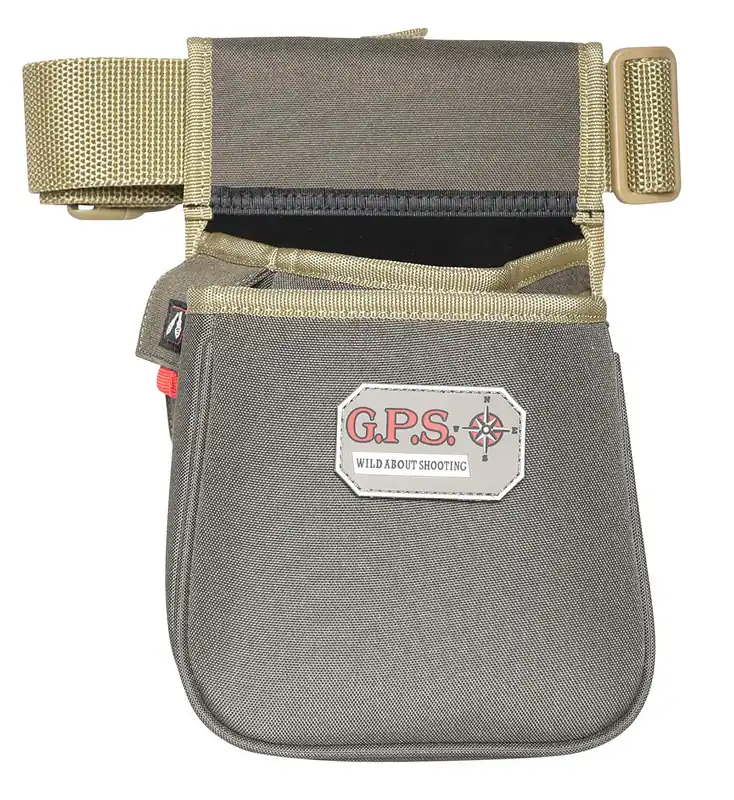 G*Outdoors Contoured Double Shotshell Pouch, Rifle Green w/Khaki Trim