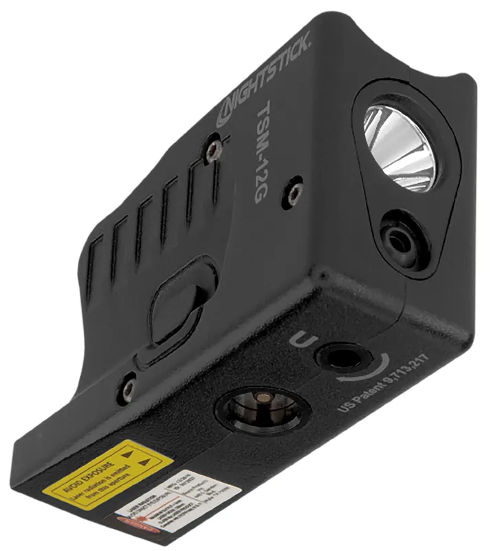 Nightstick TSM-12G Weapon Light w/Laser Fits Glock 26,27,33,39 For Handgun 150 Lumens Output White LED Light/Green Laser 100 Meters Beam Matte Black Polymer