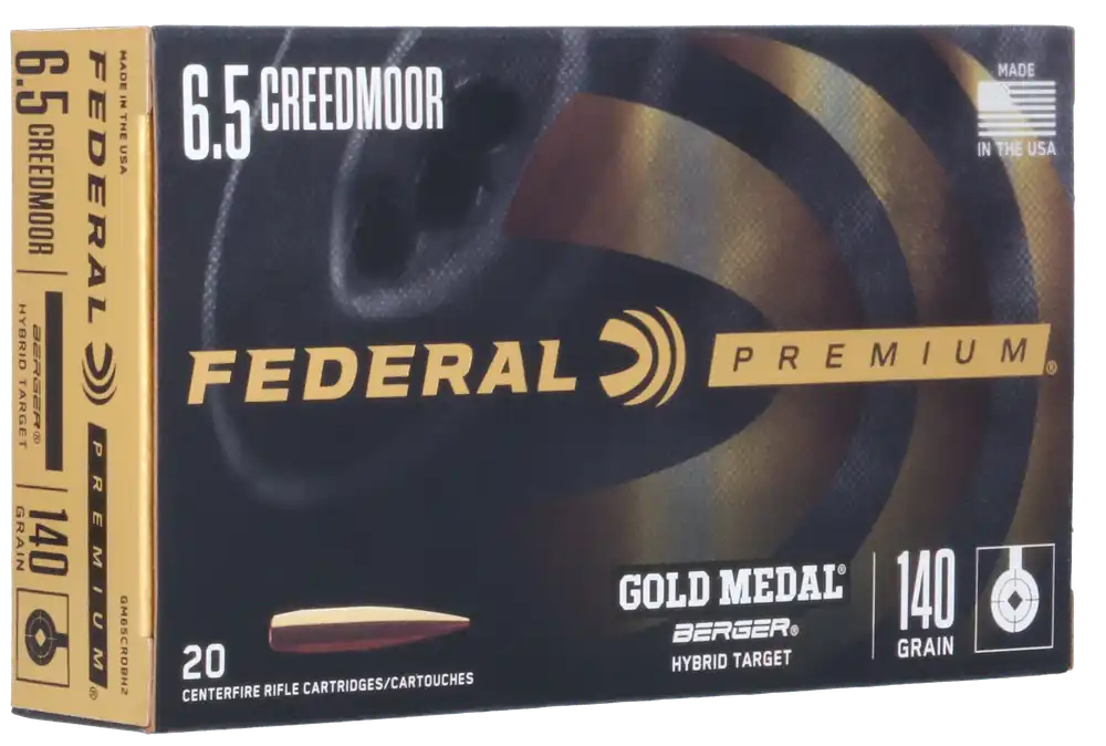 Federal Premium Gold Medal 6.5 Creedmoor 140 gr Berger Hybrid Target 20 Bx