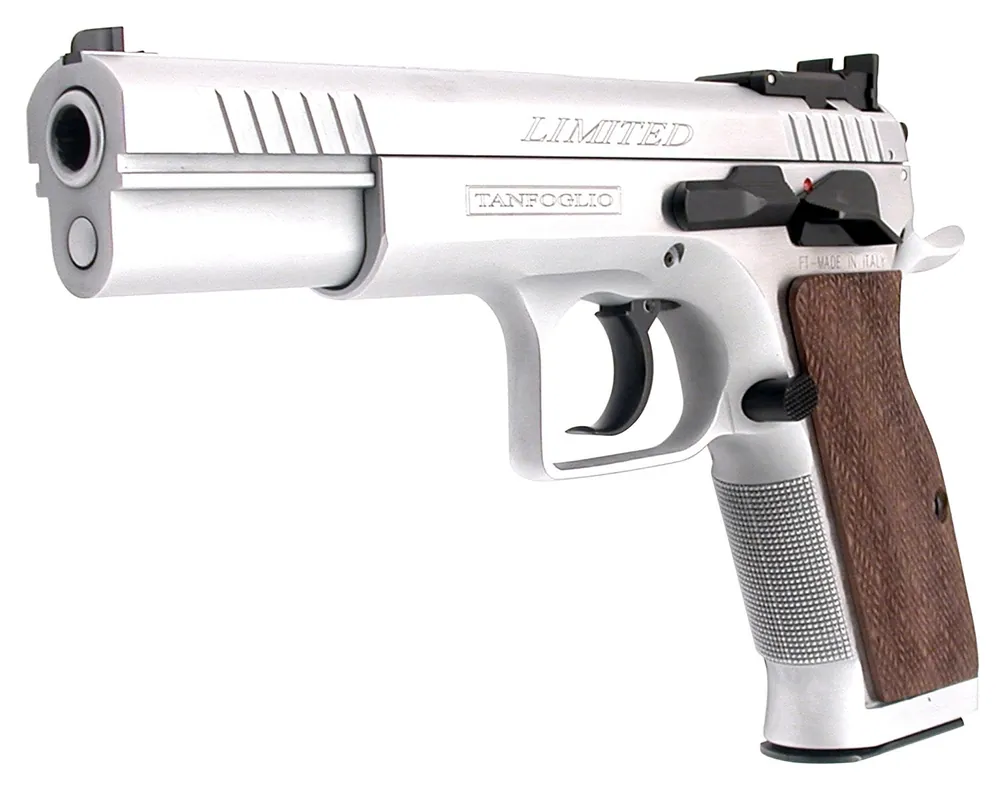 Tanfoglio IFG Defiant Limited Pro 38 Super Caliber with 4.80" Barrel, 17+1 Capacity, Overall Hard Chrome Finish Steel, Beavertail Frame