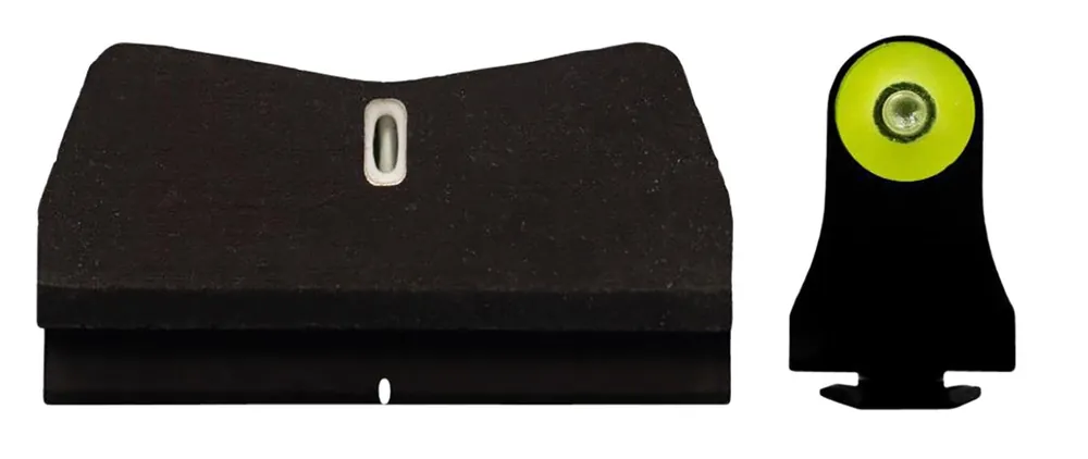 XS Sights DXW II Big Dot Suppressor Height Night Sight Set Tritium Green with Yellow Outline Front, Green with White Outline Rear Black Frame for Most Glock Gen1-5