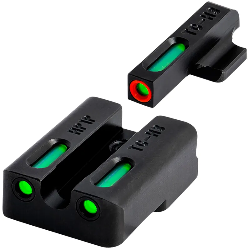 TruGlo TFX Pro Square Tritium/Fiber Optic Green with Orange Outline Front/U-Notch Green Rear with Nitride Fortress Finished Frame for Century 9mm Canik TP