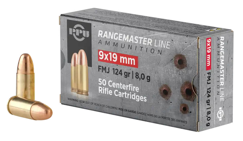 PPU Rangemaster 9x19mm 124gr FMJ 1000rd Box