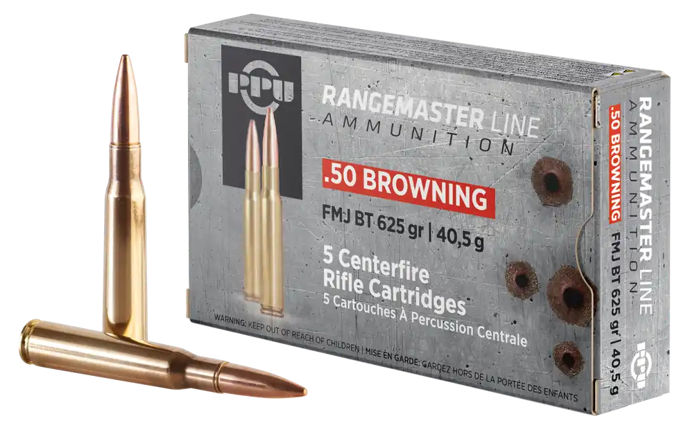 PPU Rangemaster 50 BMG 625gr FMJ 5rd Bx/ 20 Cs
