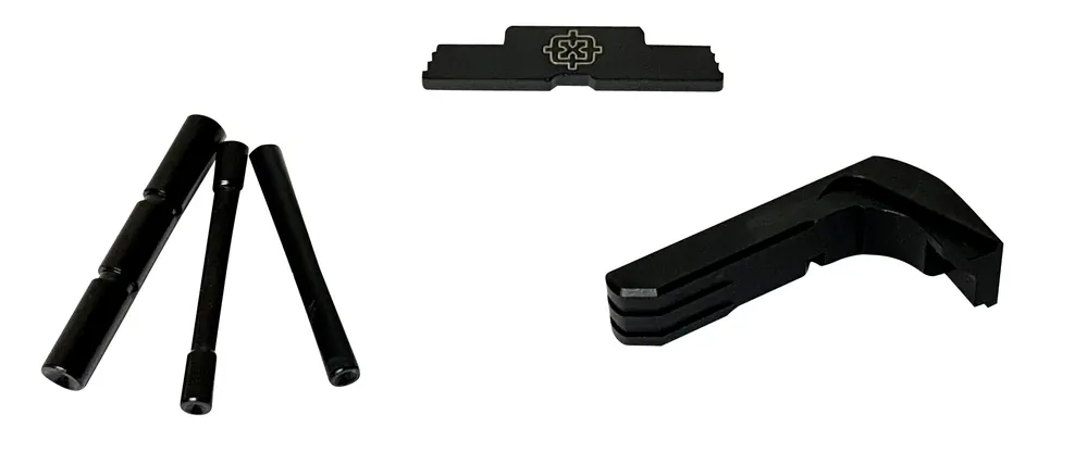 Cross Armory 3 Piece Kit Extended Black Anodized Aluminum/Steel for Glock 17, 19, 26, 34 Gen5