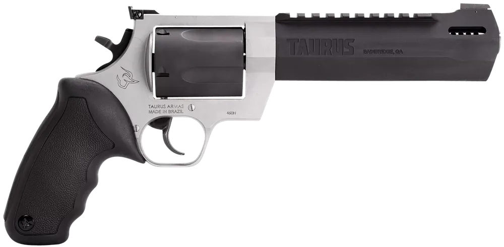 Taurus 2460065RH Raging Hunter 460 S&W Mag 5rd 6.75" Matte Black Oxide Barrel & Cylinder Matte Stainless Steel Frame Black Rubber with Integrated Cushion Insert Grip