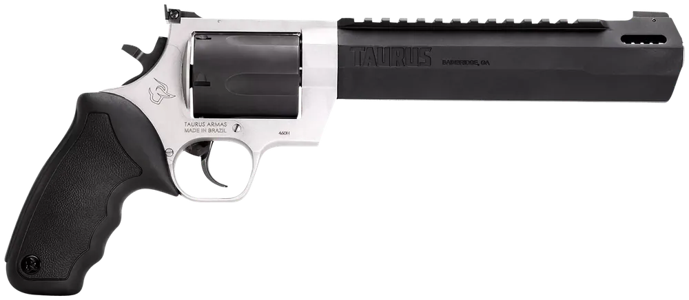 Taurus 2460085RH Raging Hunter 460 S&W Mag 5rd 8.37" Matte Black Oxide Cylinder & Barrel Matte Stainless Steel Frame Black Rubber with Integrated Cushion Insert Grip