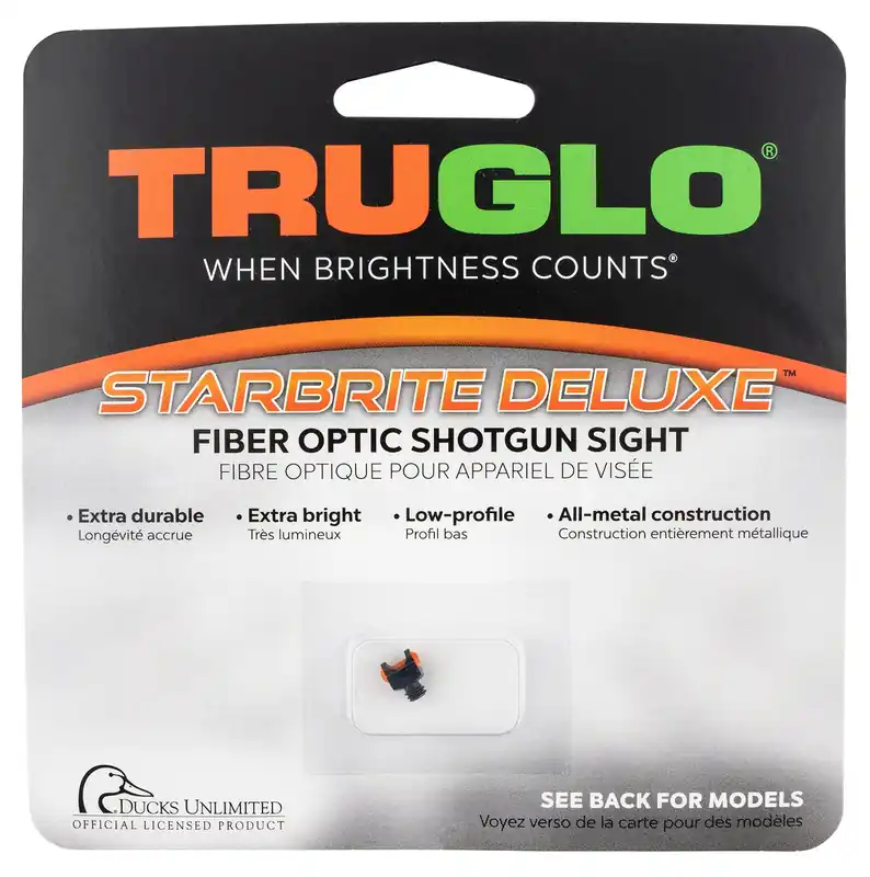TruGlo StarBrite Deluxe Front Sight Red Fiber Optic Front Sight with 5-40 Thread Black for Shotgun