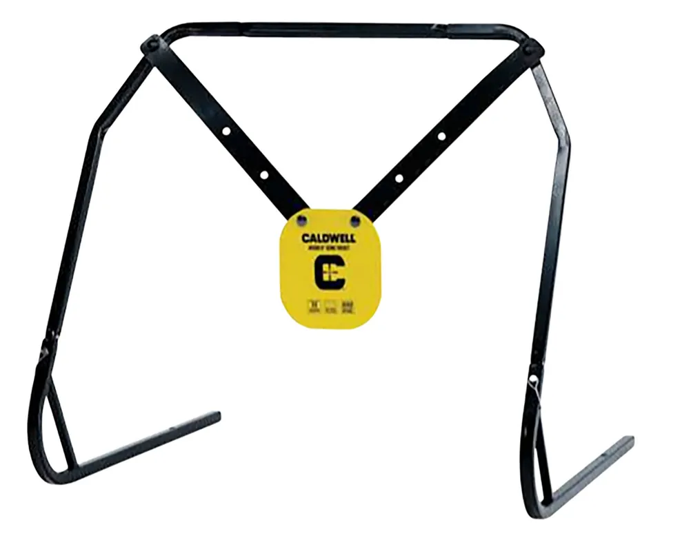 Caldwell Gong & Target Stand 8" Yellow AR500 Steel Gong Hanging Includes XL Strap Hangers