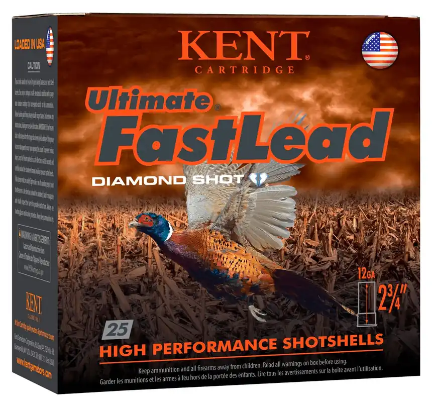 Kent Cartridge Ultimate Fast Lead 12 Gauge 2.75" 1-1/2 oz 4 Diamond Lead Shot 25 Shells Per Box