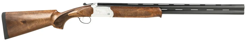 ATI Cavalry SVE 12 Gauge with 26" Blued O/U Barrel, 3" Chamber, 2rd Capacity, Silver Engraved Metal Finish, Oiled Turkish Walnut Stock & Ejector Right Hand (Full Size)
