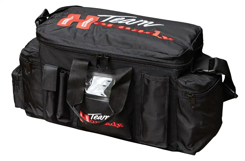 Hornady Team Hornady Range Bag Black with Red Logo Nylon with Large Compartment & Embroidering