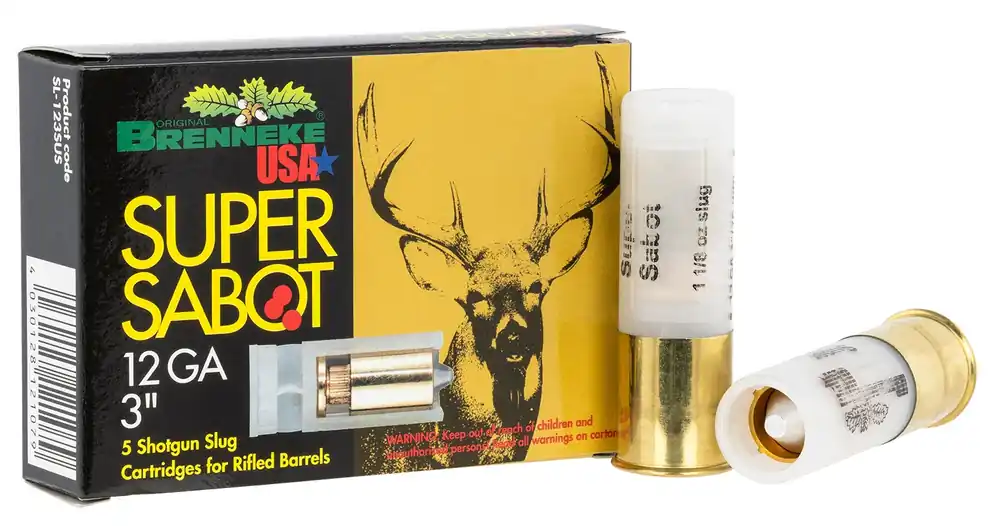 Brenneke SuperSabot 12 Gauge Ammo 3" 1 1/8 oz Sabot Slug Shot 5 Rounds SL123SUS