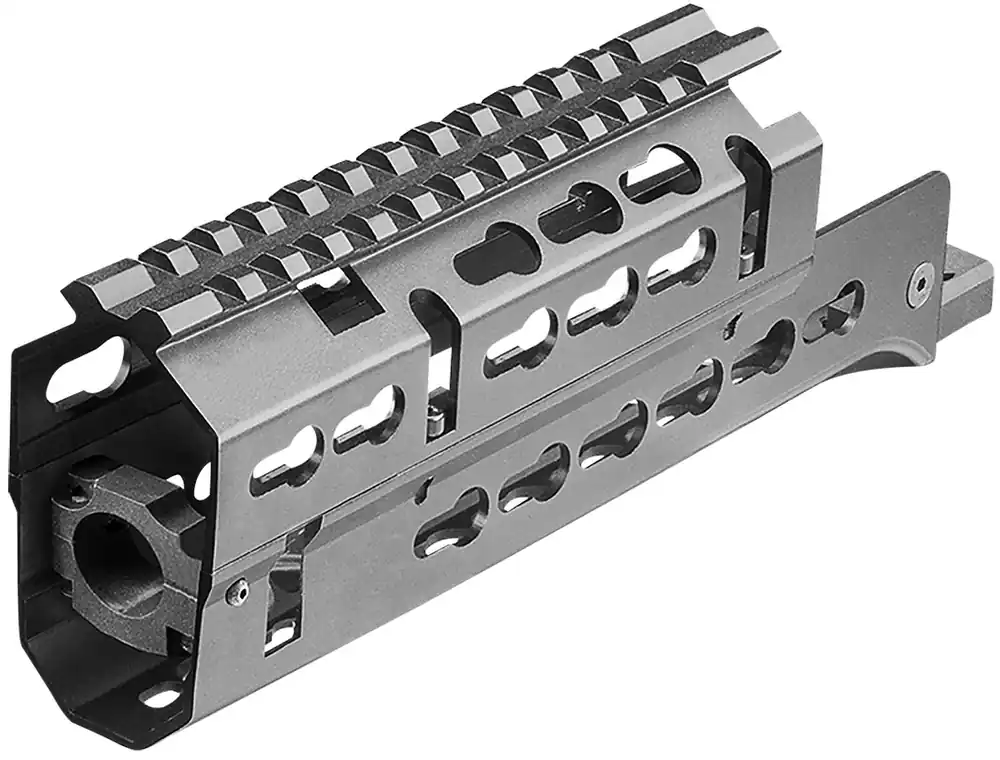 Aim Sports Russian Handguard Short & Drop-in, M-LOK 2-Piece Style Made of 6061-T6 Aluminum with Black Anodized Finish for AK-47