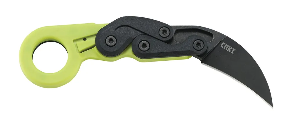 CRKT Provoke Zap 2.47" Folding Plain Black Stonewashed 4116 Stainless Steel Blade/Bright Green Grivory Handle Includes Pocket Clip