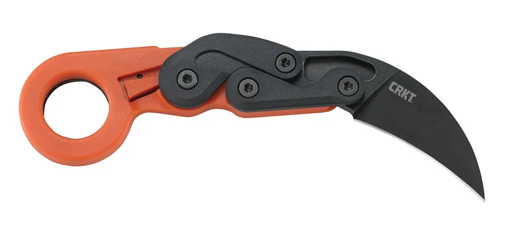 CRKT Provoke 2.47" Folding Plain Black Stonewashed 4116 Stainless Steel Blade/Orange Grivory Handle Includes Pocket Clip