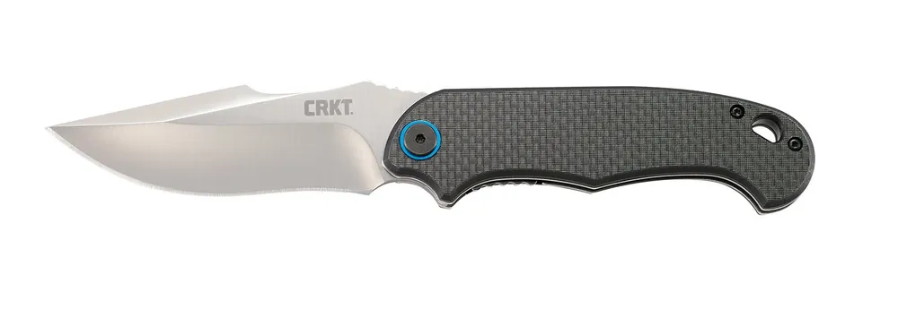 CRKT P.S.D. 3.63" Folding Plain Satin 4116 Stainless Steel Blade/ Black Carbon Fiber/G10 Handle Includes Pocket Clip