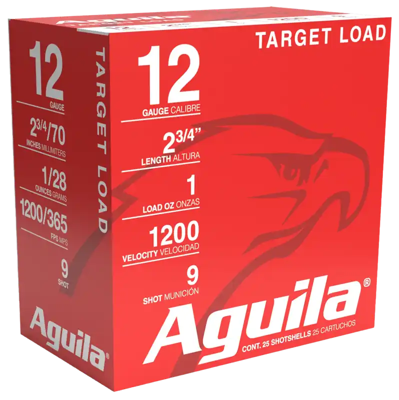 Aguila Target Load Competition 12 Ga 2 3/4" 1 oz 9 Lead Shot 25 Shells Per Box