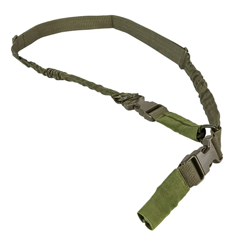 NcStar Sling 1.25" 55"-72" Adjustable Bungee Green Nylon Strap w/Elastic Shock-Cord 2or1 Point Sling