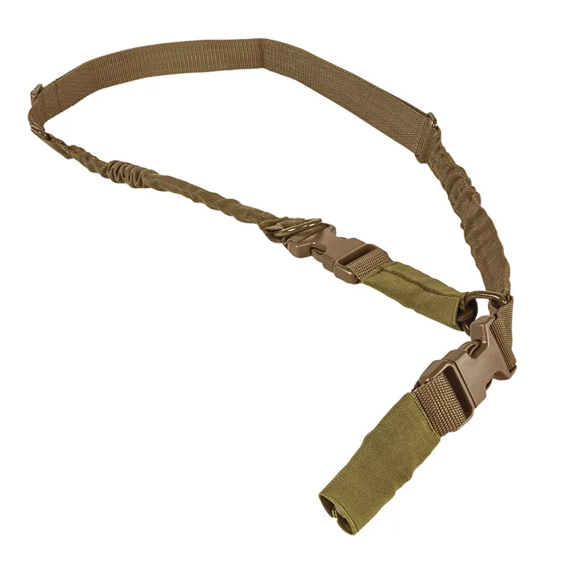 NcStar Sling 1.25" 55"-72" Adjustable Bungee Tan Nylon Strap w/Elastic Shock-Cord 2or1 Point Sling
