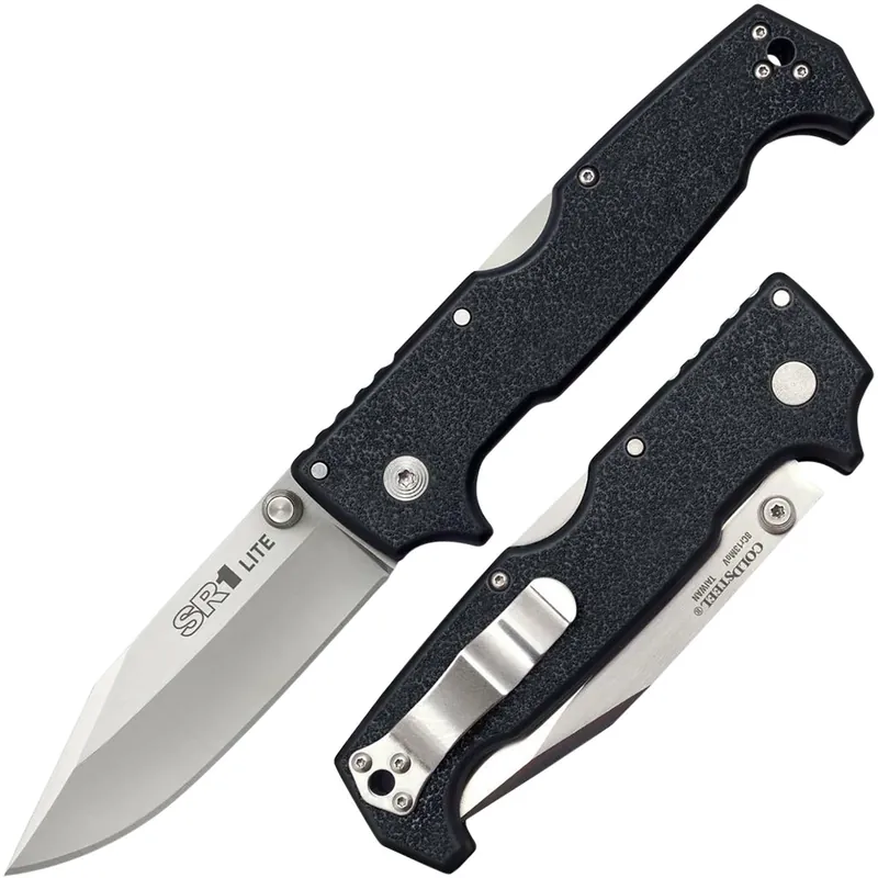 Cold Steel SR1 Lite 4" Folding Clip Point Plain 8Cr13MoV SS Blade/Black Griv-Ex Handle Includes Pocket Clip