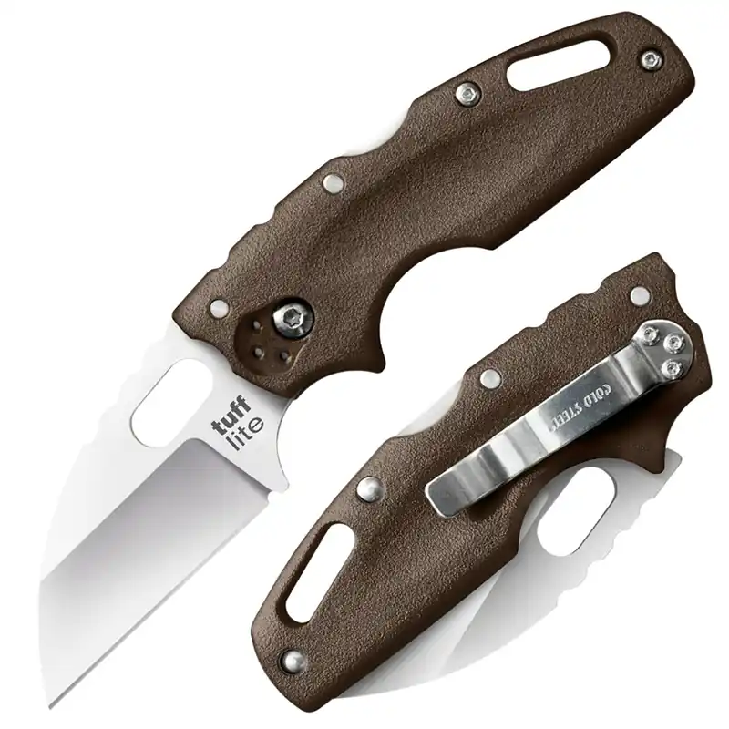 Cold Steel CS Tuff Lite 2.50" Folding Sheepsfoot Plain AUS-8A SS Blade/Flat Dark Earth Griv-Ex Handle Includes Pocket Clip